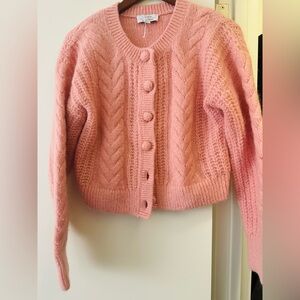 & Other Stories Pink Cable knit cardigan